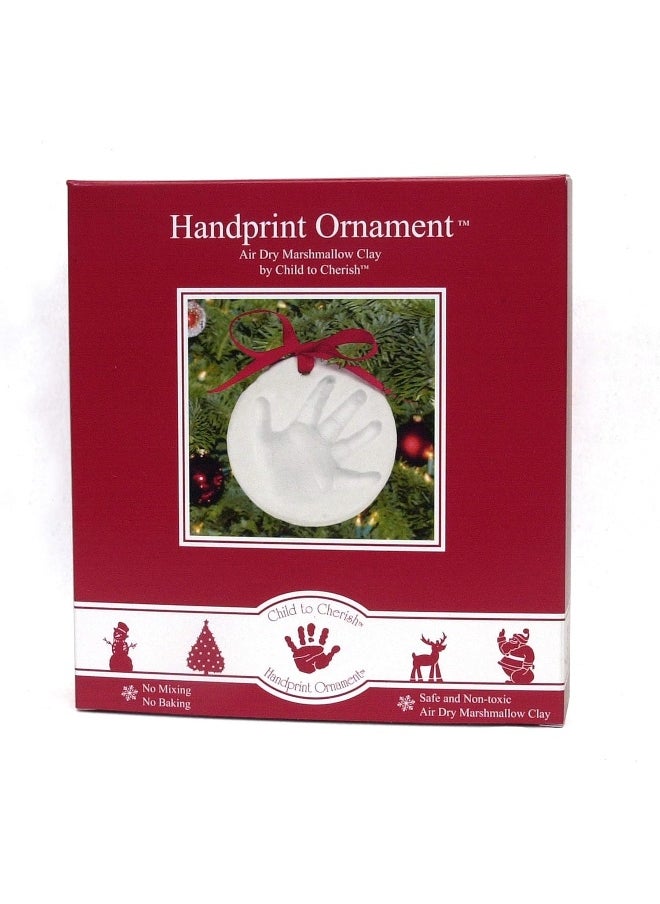Child to Cherish Marshmallow Clay Baby Handprint or Footprint First Christmas Ornament Kit