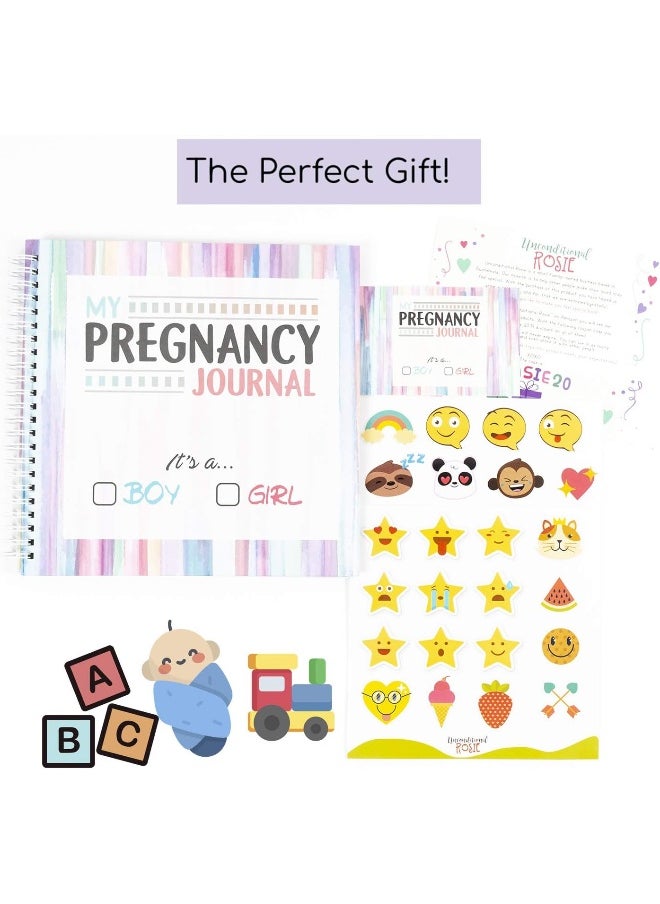 Unconditional ROSIE My Belly Book | Pregnancy Journal and Baby Memory Book with Stickers | Baby's Scrapbook and Photo Album | Pregnancy Journals for First Time Moms | Pregnancy Journal Memory Book