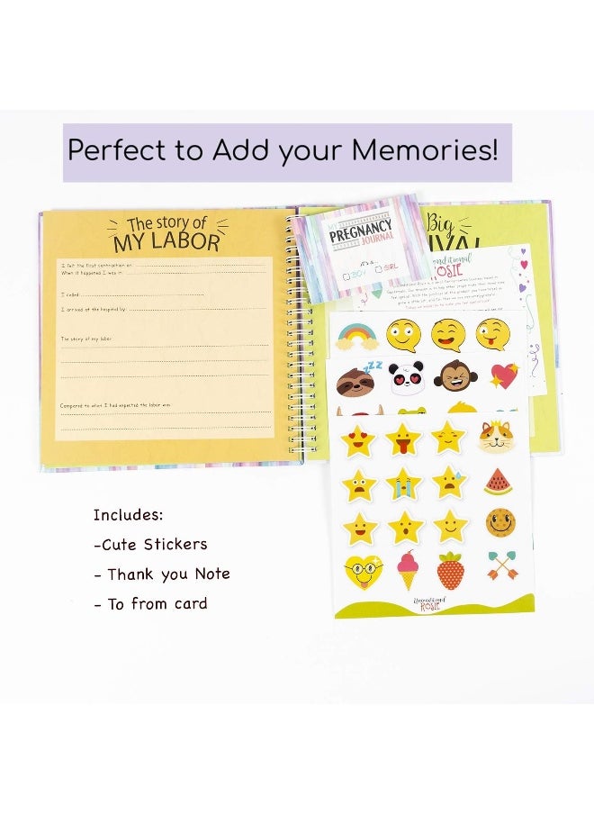 Unconditional ROSIE My Belly Book | Pregnancy Journal and Baby Memory Book with Stickers | Baby's Scrapbook and Photo Album | Pregnancy Journals for First Time Moms | Pregnancy Journal Memory Book