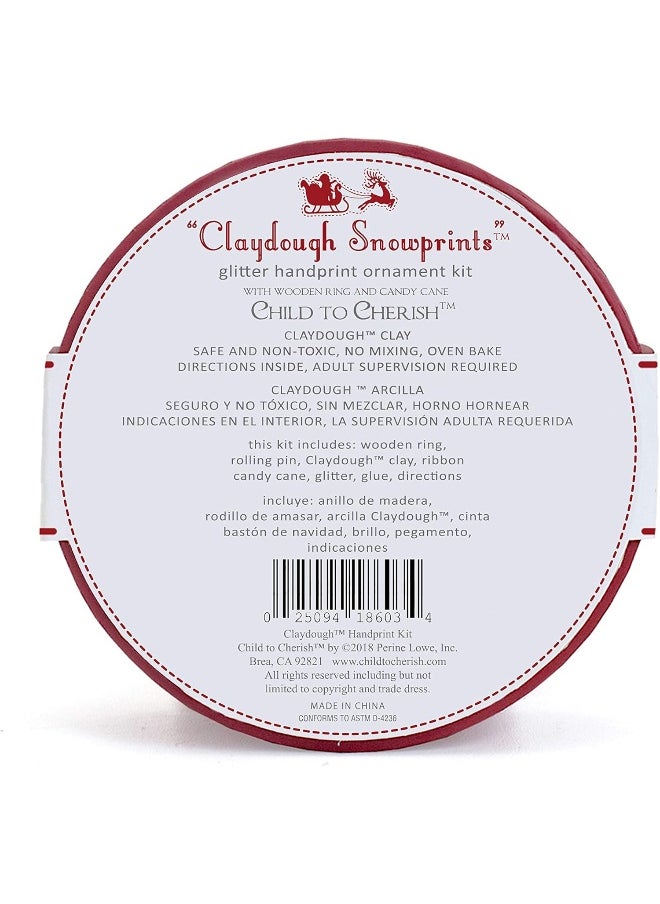 Child to Cherish Glitter Baby Handprint First Christmas Ornament Kit with Wooden Ring