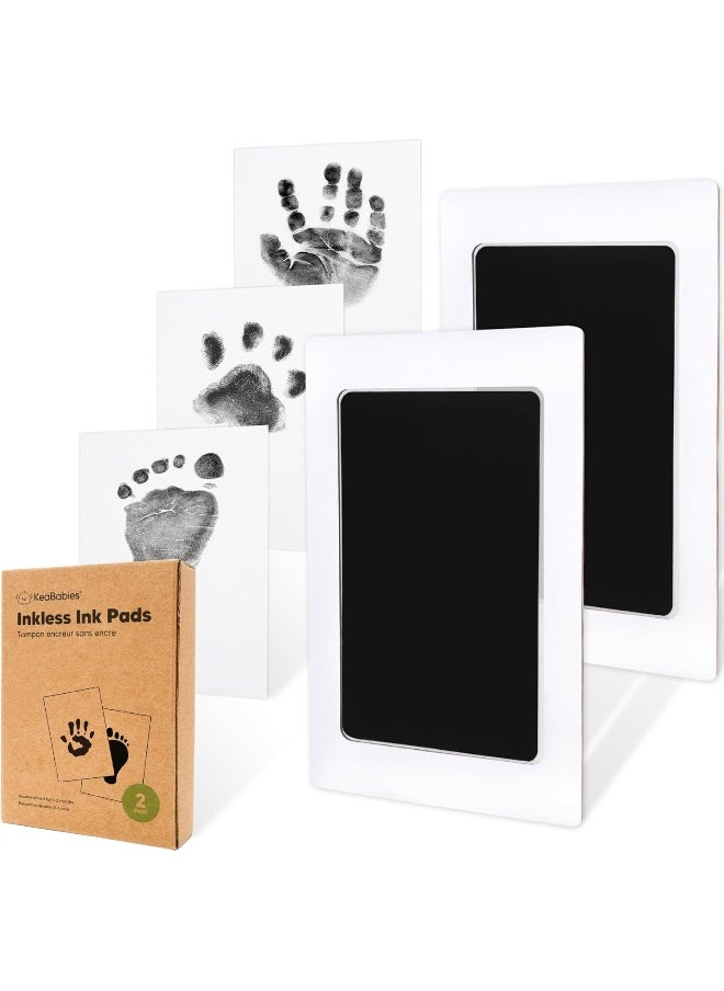2-Pack Inkless Baby Print Kit - Baby Ink Pads for Hands and Feet - Infant Hand and Footprint Kit - Baby Footprint Kit & Handprint Kit - Inkless Ink Pad for Baby Prints - Baby Prints Hands and Feet