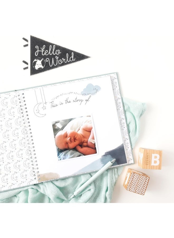 Lucy Darling Celestial Skies Theme Luxury Baby Memory Book - First 5 Years Journal Album Photo Book To Capture Precious Memories - Keepsake Pregnancy Baby Record Book For Boy Or Girl