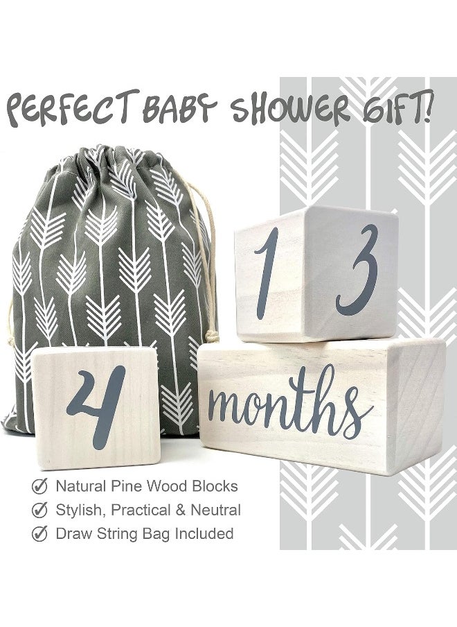 Natural Baby Milestone Blocks for Boy or Girl