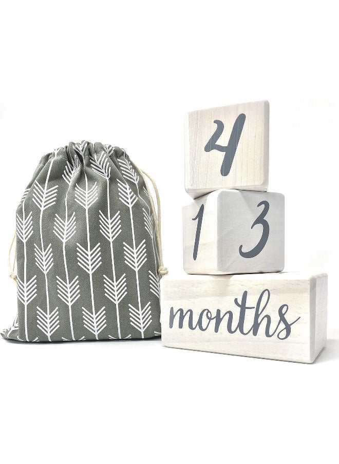 Natural Baby Milestone Blocks for Boy or Girl