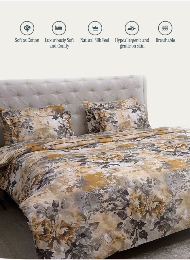 Designer Duvet Cover Set – 6-Piece Yellow Floral | King Size 220x240 cm | Soft, Breathable & Elegant | Crafted in Dubai for Everyday Luxury
