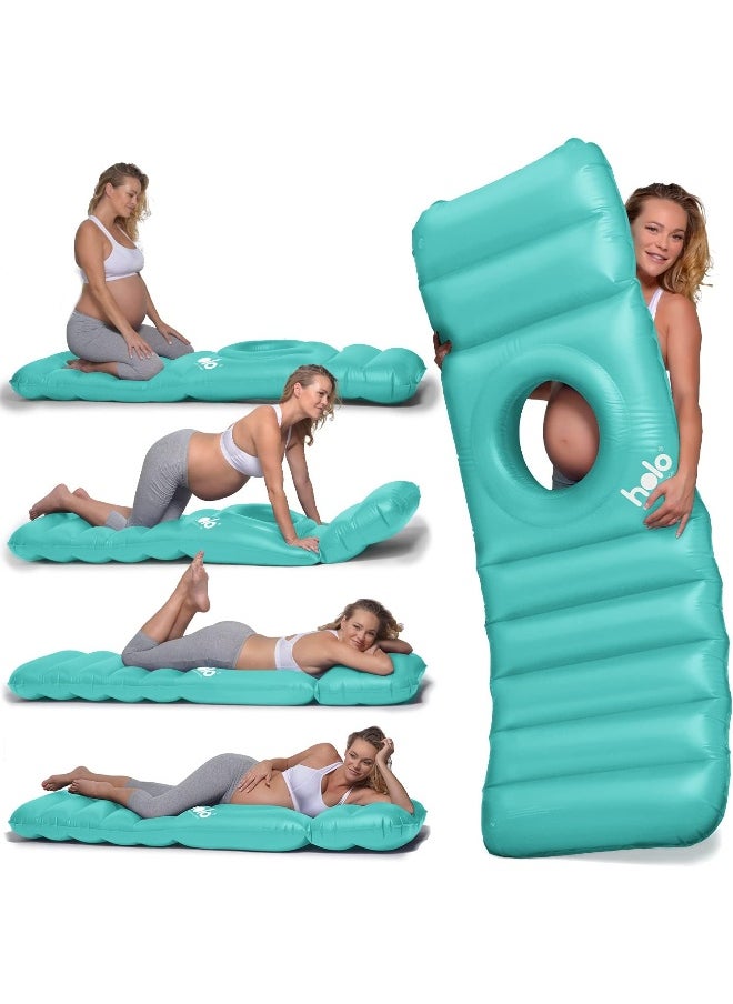 The Inflatable Maternity Pillow Raft with a Hole to Lie on your Stomach During Pregnancy