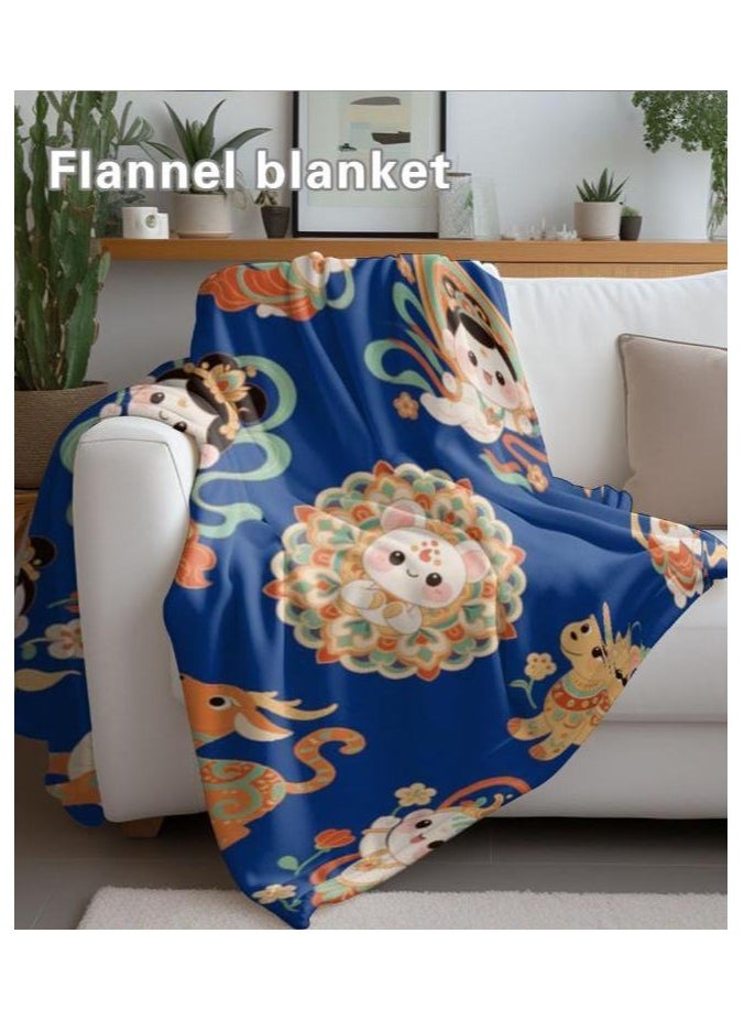 Children's or student cartoon flannel thin blanket (warm and comfortable, suitable for sleep, games) 100cm*150cm