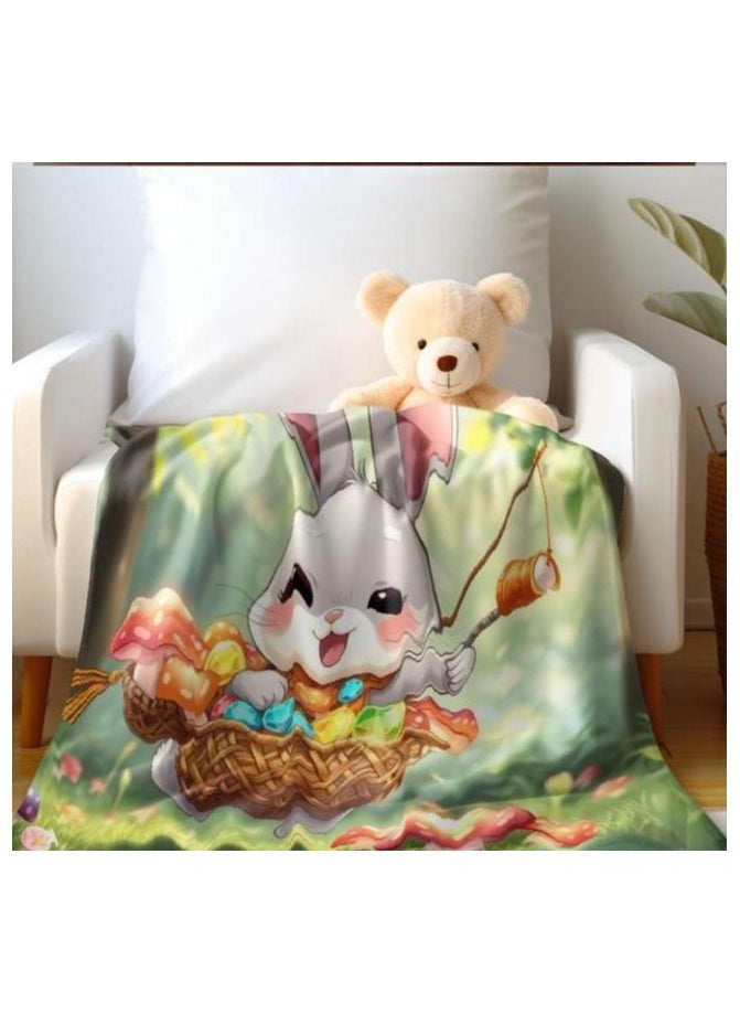 Children's or student cartoon flannel thin blanket (warm and comfortable, suitable for sleep, games) 100cm*150cm - 825