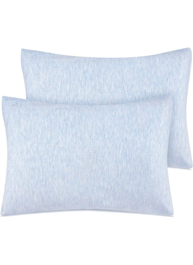 Zenssia Organic Cotton Toddler Pillowcase/Travel Pillowcase Pack of 2 Set 13x18 Inches with Envelope Closure - Soft & Breathable Baby Pillow Case Cover Solid Blue