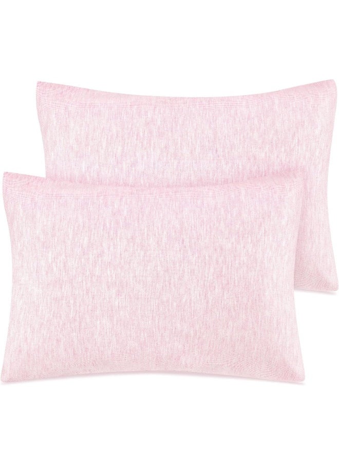 Zenssia Organic Cotton Toddler Pillowcase/Travel Pillowcase Pack of 2 Set 13x18 Inches with Envelope Closure - Hypoallergenic, Soft & Breathable Baby Pillow Case Cover Solid Pink
