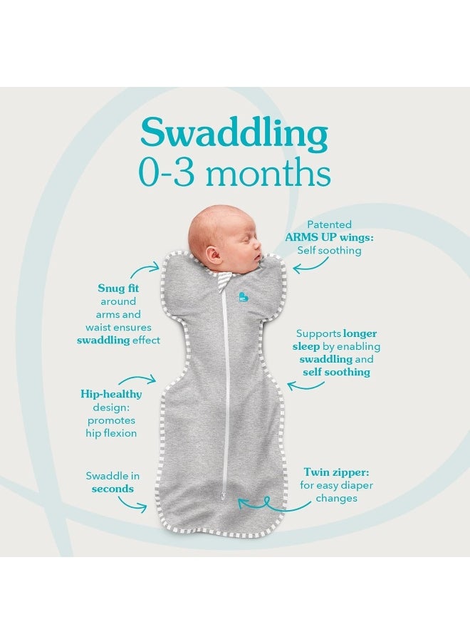 Love To Dream Swaddle Blanket Newborn Essentials For 0-6 Months Baby Girls And Boys 1.0 TOG Baby Sleeping Bag With Arms, Provides Comfortable And Quiet Sleep Cotton Fabric (Dusty Blue, NB)