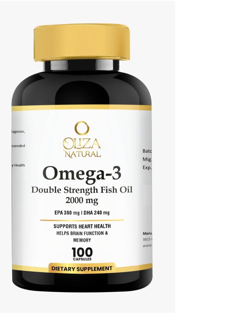 Omega 3 Double Strength 2000mg 100 Softgels | Supports Heart & Brain Health