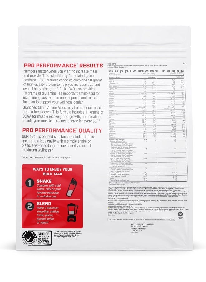 GNC Pro Performance Bulk 1340 - Cookies & Cream