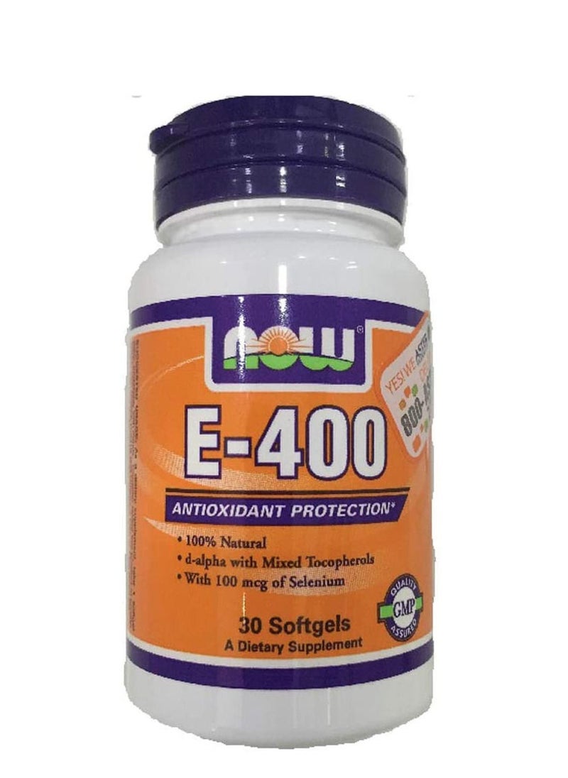 NOW Natural E400 30 Softgels