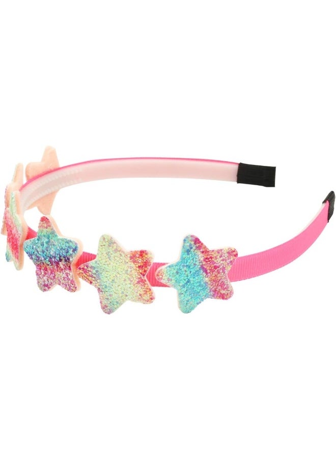 XIMA Glitter Heart Girls Headbands Rainbow Star Hariband for Children Girls Hair Accessories Pack of 8