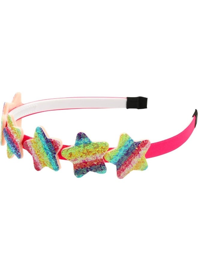 XIMA Glitter Heart Girls Headbands Rainbow Star Hariband for Children Girls Hair Accessories Pack of 8