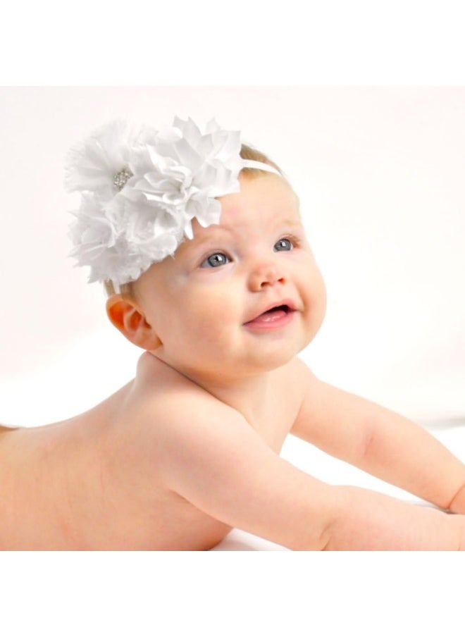 My Lello Girls Shabby Fabric Flower Cluster Headband