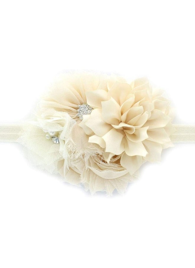 My Lello Girls Shabby Fabric Flower Cluster Headband