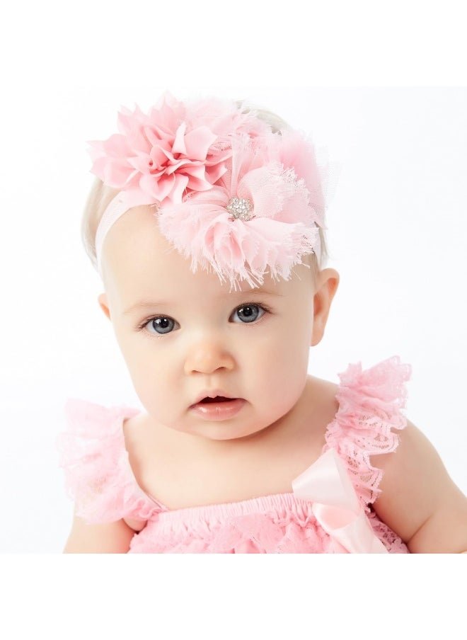 My Lello Girls Shabby Fabric Flower Cluster Headband