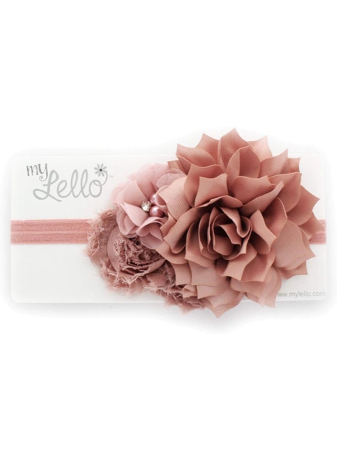 My Lello Girls Shabby Fabric Flower Cluster Headband