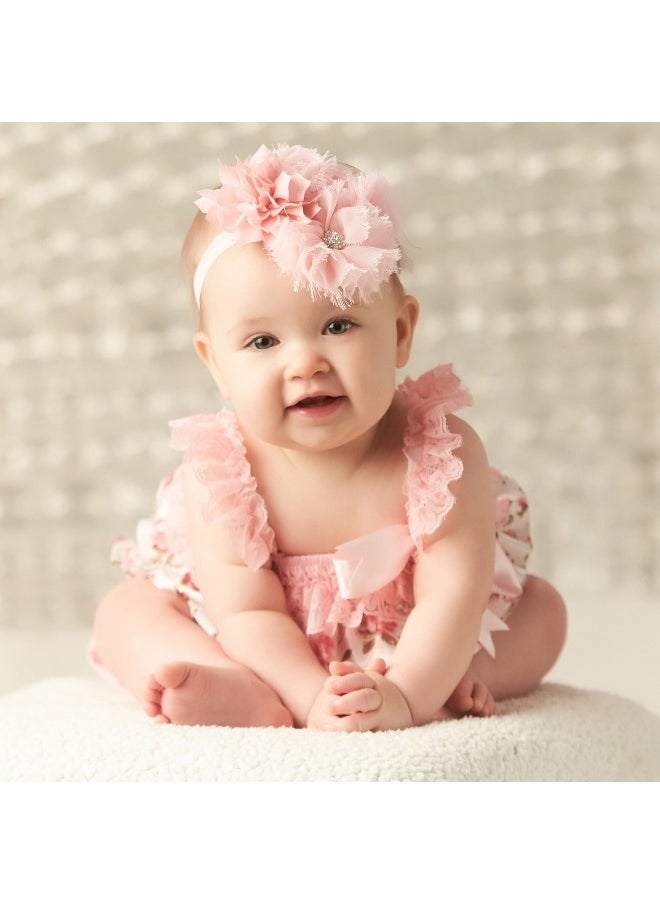 My Lello Girls Shabby Fabric Flower Cluster Headband