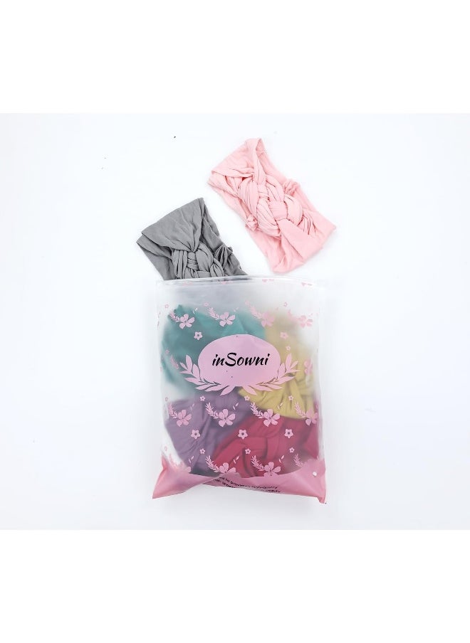 Globalsupplier 8pcs Solid Celtic Knot Stretchy Nylon Headbands Hair Accessories for Baby Girls Toddlers Newborns Infants Kids