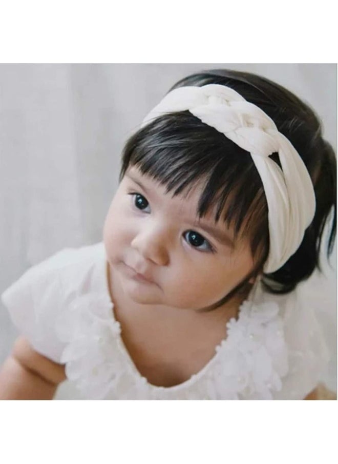 Globalsupplier 8pcs Solid Celtic Knot Stretchy Nylon Headbands Hair Accessories for Baby Girls Toddlers Newborns Infants Kids