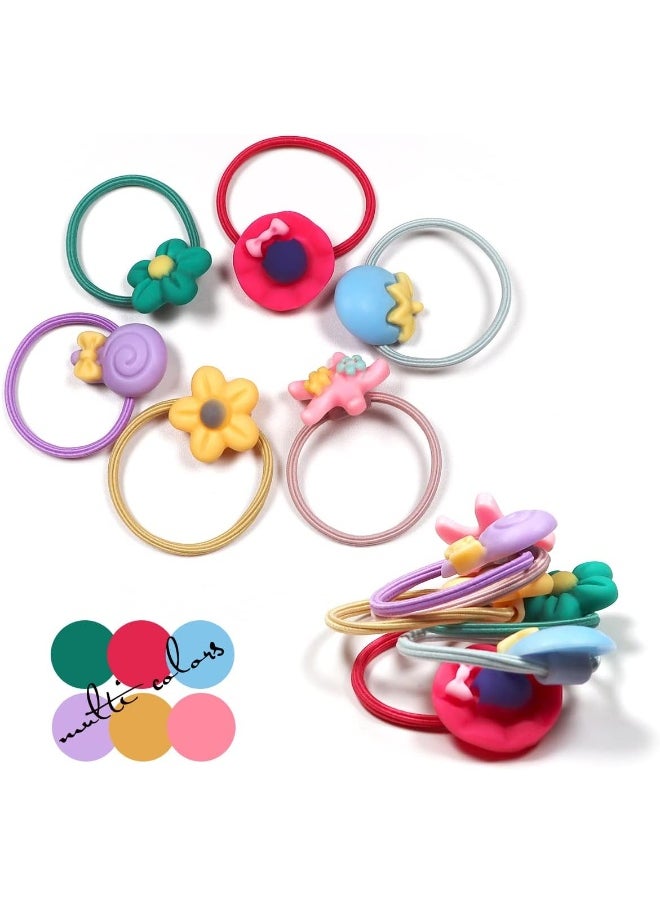 WillingTee 120pcs (60 pairs) Mix Colors Elastic Hair Ties Soft Rubber Bands Hair Bands Holders Pigtails Accessories for Girls Infants Toddlers Kids Teens and Children
