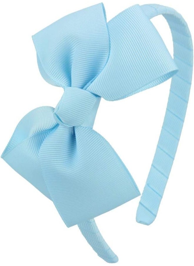 7Rainbows (Light Blue) - Cute Light Blue Bow Headband for Girls Toddlers