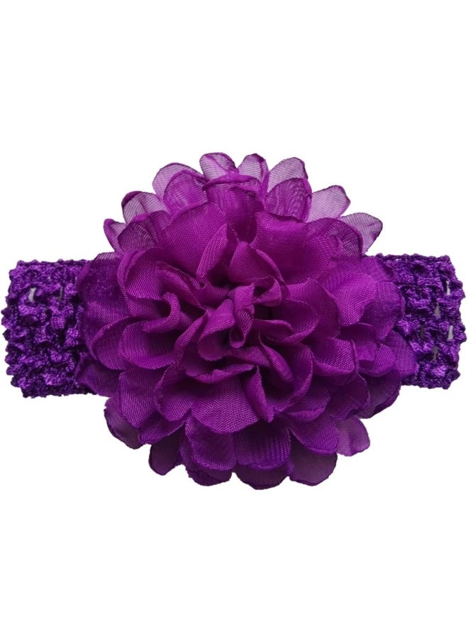 QandSweet Baby Girl's Headbands with Chiffon Lotus Flower Soft Nylon Headwraps for Take Pictures