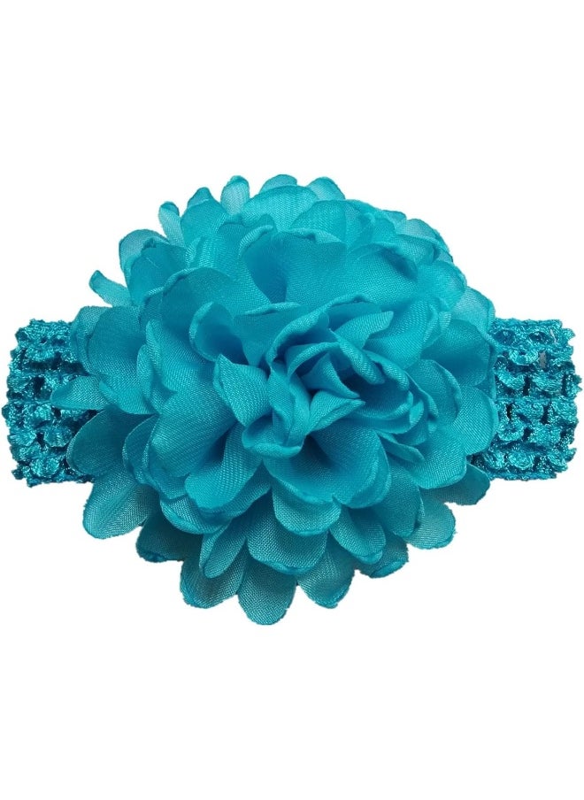 QandSweet Baby Girl's Headbands with Chiffon Lotus Flower Soft Nylon Headwraps for Take Pictures