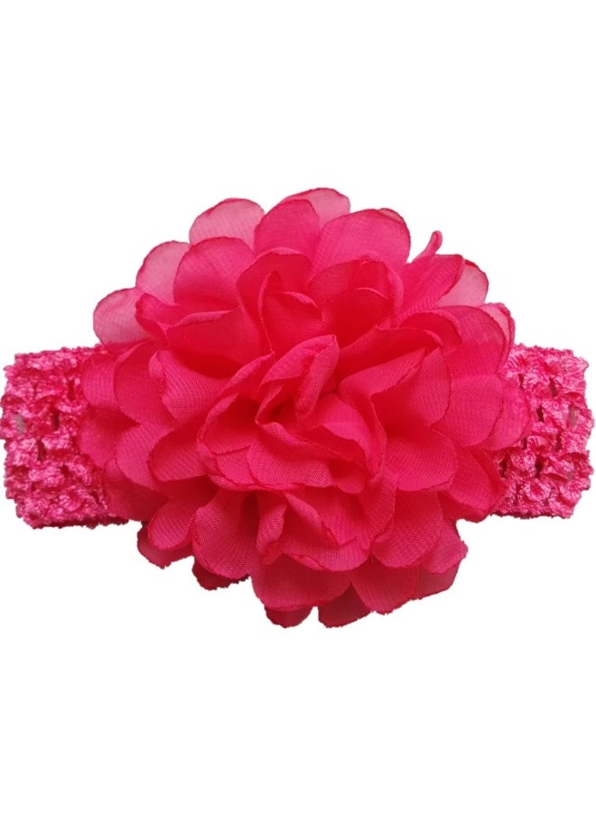 QandSweet Baby Girl's Headbands with Chiffon Lotus Flower Soft Nylon Headwraps for Take Pictures