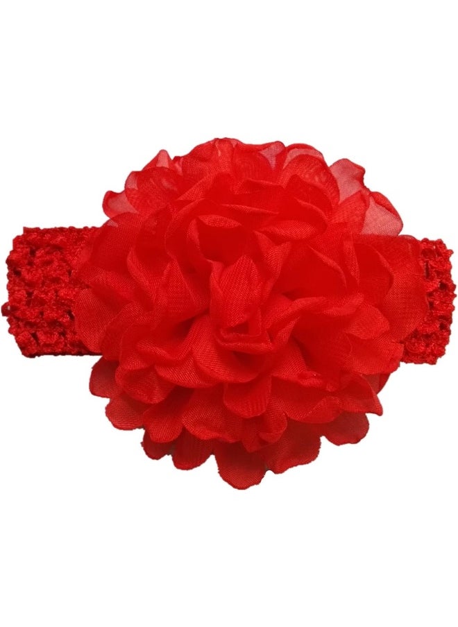 QandSweet Baby Girl's Headbands with Chiffon Lotus Flower Soft Nylon Headwraps for Take Pictures