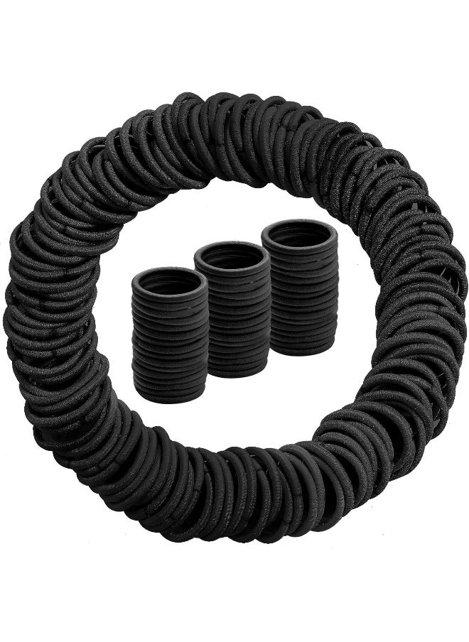 Seiolieliou 200PCS Baby Toddler Hair Ties, Multicolor Elastic Hair Ties, No Crease Hair Elastics Small Ponytail Holders Hair Ties for Kids Girls, Black