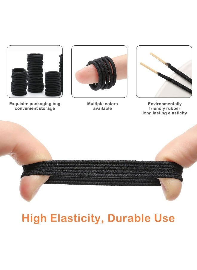 Seiolieliou 200PCS Baby Toddler Hair Ties, Multicolor Elastic Hair Ties, No Crease Hair Elastics Small Ponytail Holders Hair Ties for Kids Girls, Black