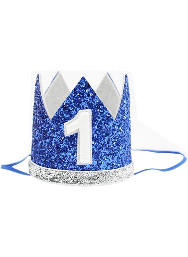 DZHJKIO The Golden Swallow 1st Baby Boy Birthday Crown Headband Prince Party Hat Hairband Photo Prop, Blue 1st