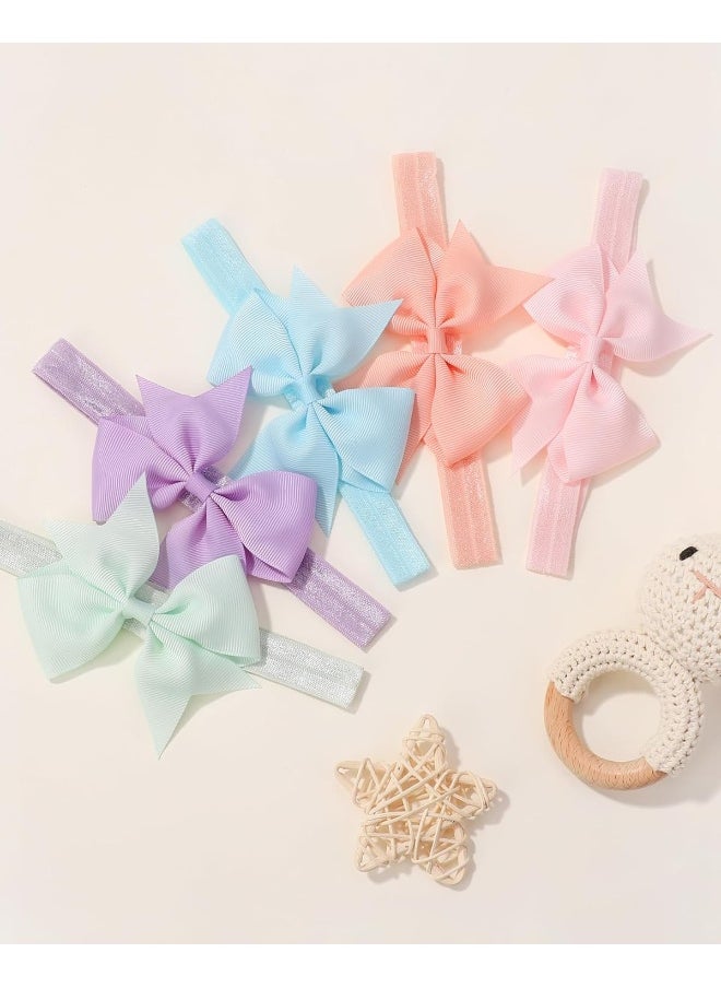 jollybows 40pcs Baby Girls Hair Bows Headbands Grosgrain Ribbon Hair Band Accessories for Infants Newborn Toddler (4In)