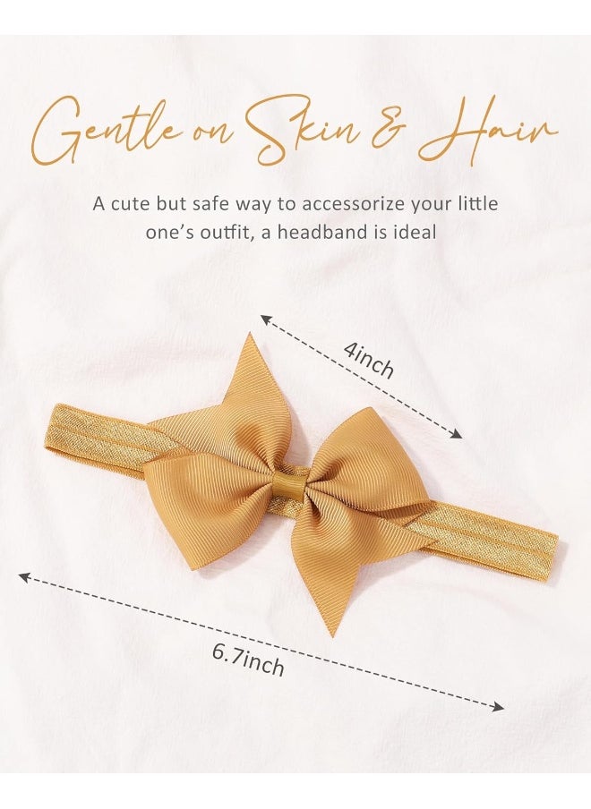 jollybows 40pcs Baby Girls Hair Bows Headbands Grosgrain Ribbon Hair Band Accessories for Infants Newborn Toddler (4In)