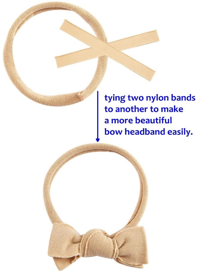 inSowni 50 Pack Super Soft Stretchy DIY Solid Nylon Headbands Baby Hair Bands One Size Fits All (Khaki)