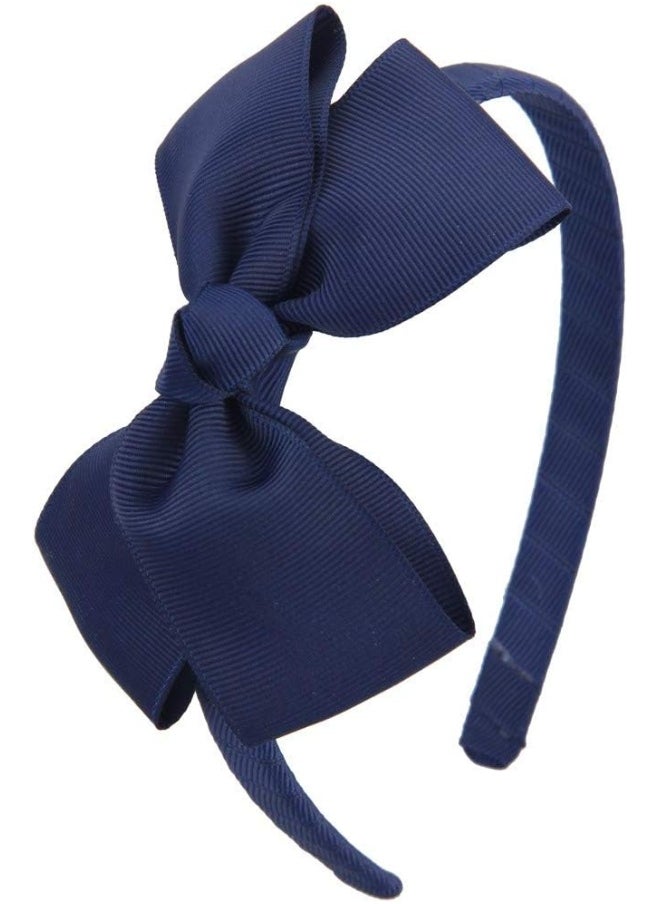 7Rainbows Fashion Cute Navy Blue Bow Headband for Girls Toddlers