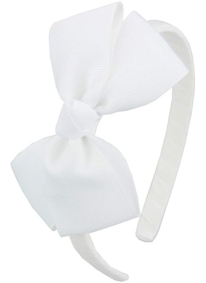 7Rainbows (White) - Fashion Cute White Bow Headband for Girls Toddlers