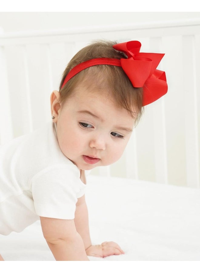 jollybows 40pcs Baby Girls Grosgrain Ribbon Hair Bows Headbands 4.5