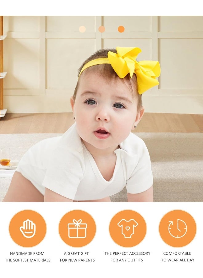 jollybows 40pcs Baby Girls Grosgrain Ribbon Hair Bows Headbands 4.5