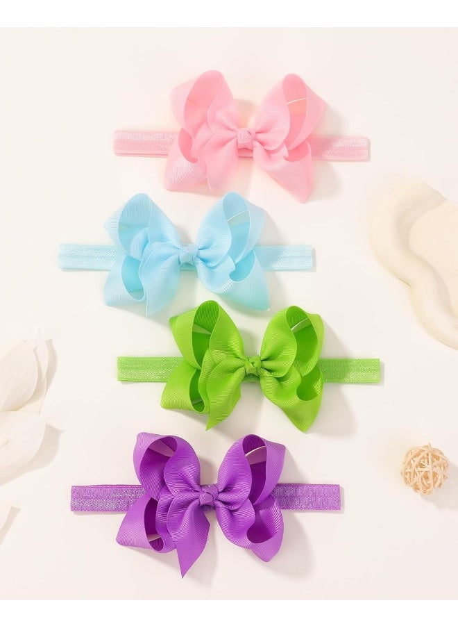 jollybows 40pcs Baby Girls Grosgrain Ribbon Hair Bows Headbands 4.5