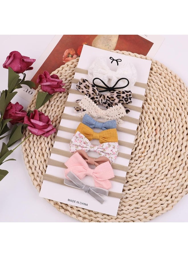 doboi 20PCS Baby Girls Hair Bows Headbands Soft Nylon Hairbands Elastic Hair Accessories for Newborns Infants Toddlers and Kids
