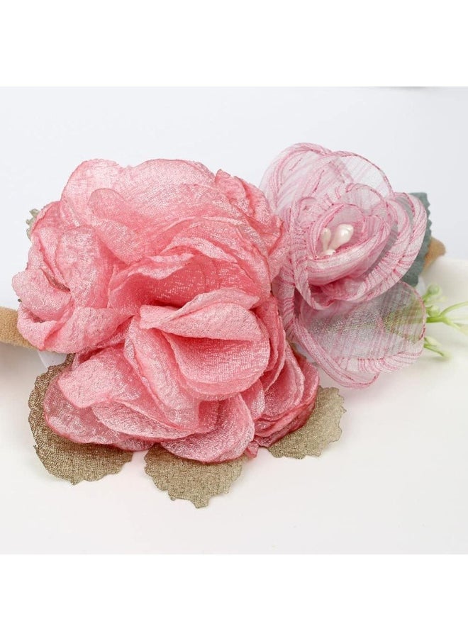 Toptim Baby Floral with Nylon Headbands for Newborn Girls Shower Photo (6 Colors)