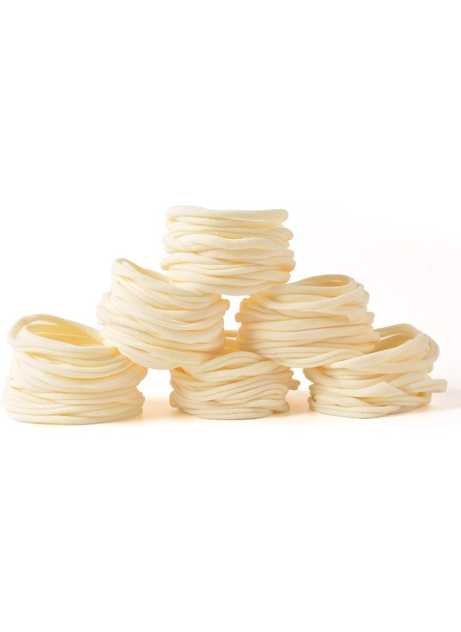 Prohouse 100 PCS Baby Nylon Headbands Hairbands Hair Bow Elastics for Baby Girls Newborn Infant Toddlers Kids DIY (Beige)