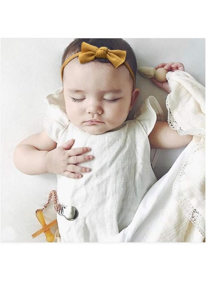 Cherssy Newborn Headbands and Hair Bows, 10pcs Super Soft Nylon Hairbands for Baby Girls