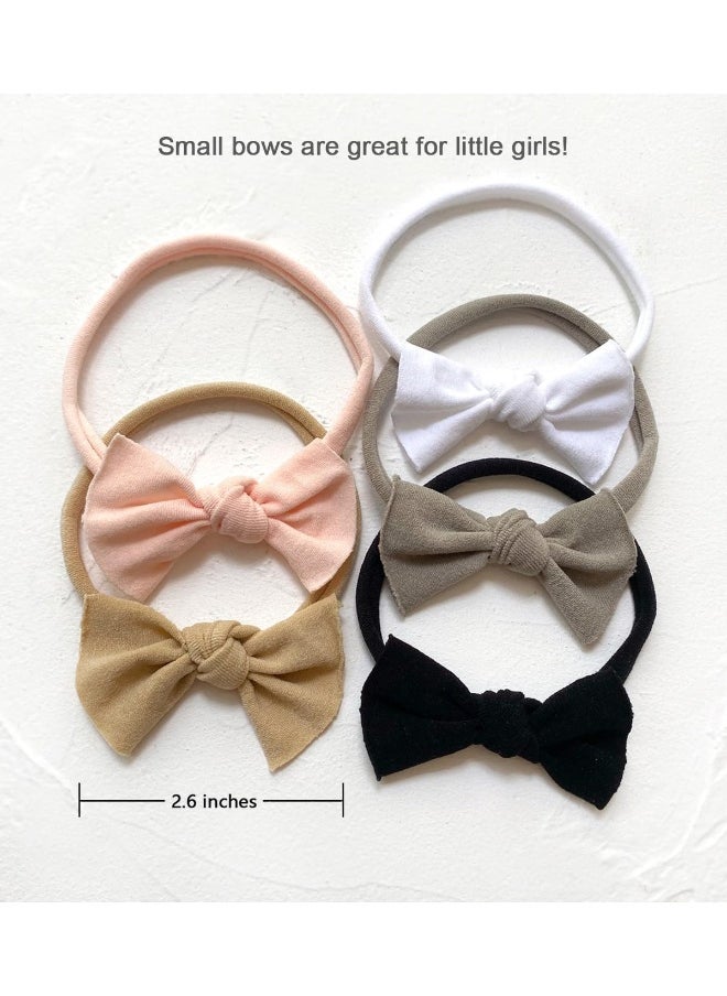 Cherssy Newborn Headbands and Hair Bows, 10pcs Super Soft Nylon Hairbands for Baby Girls
