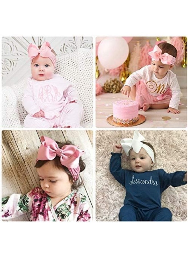 Yxiang 20 Colors 6 Inches Baby Girls Large Big Bows Headbands Elastic Nylon Hairbands Turban Hair Accessories for Newborns Infants Toddlers Kids